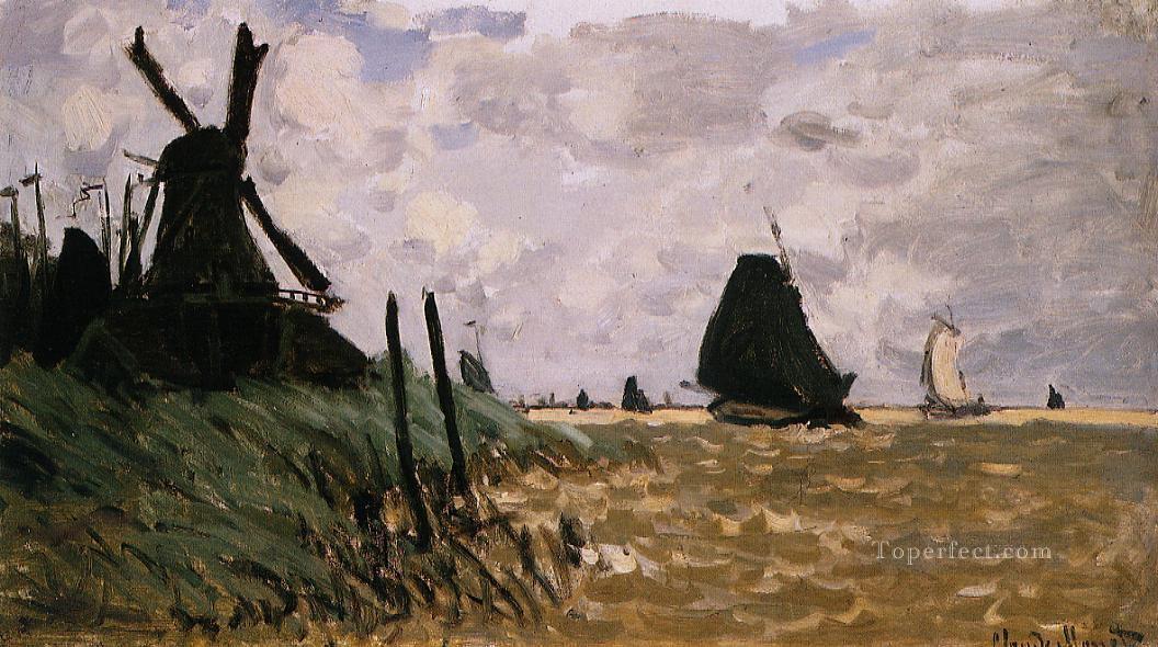 Windmills near Zaandam Claude Monet Oil Paintings